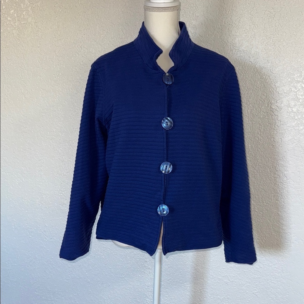 COLDWATER CREEK Blue Button-Up Jacket M